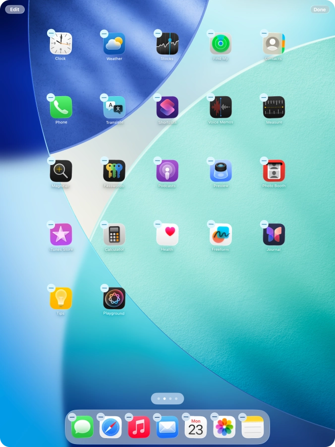 Press the home screen icon.