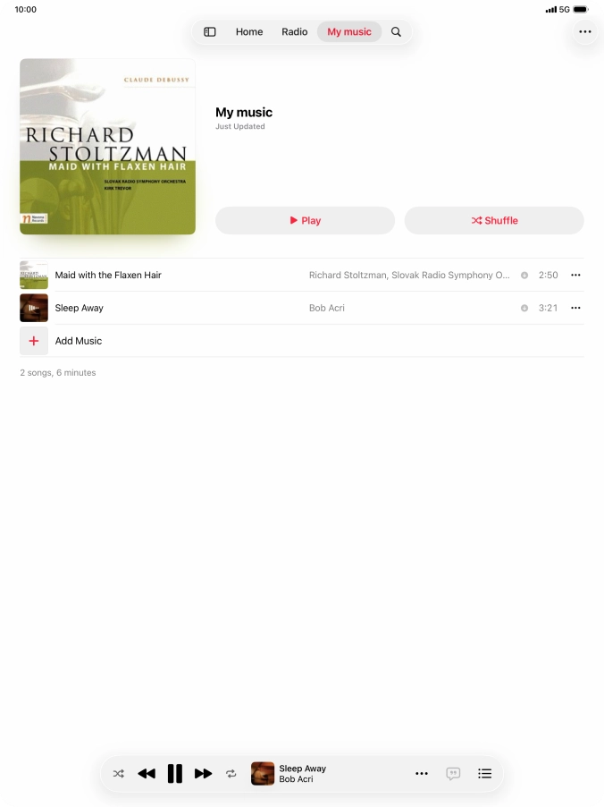 Press the song title.