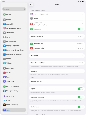 Press Announce Calls.