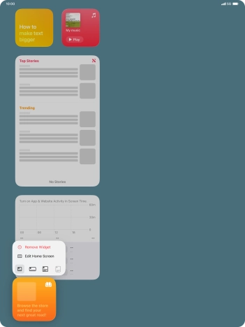 Press Remove Widget.