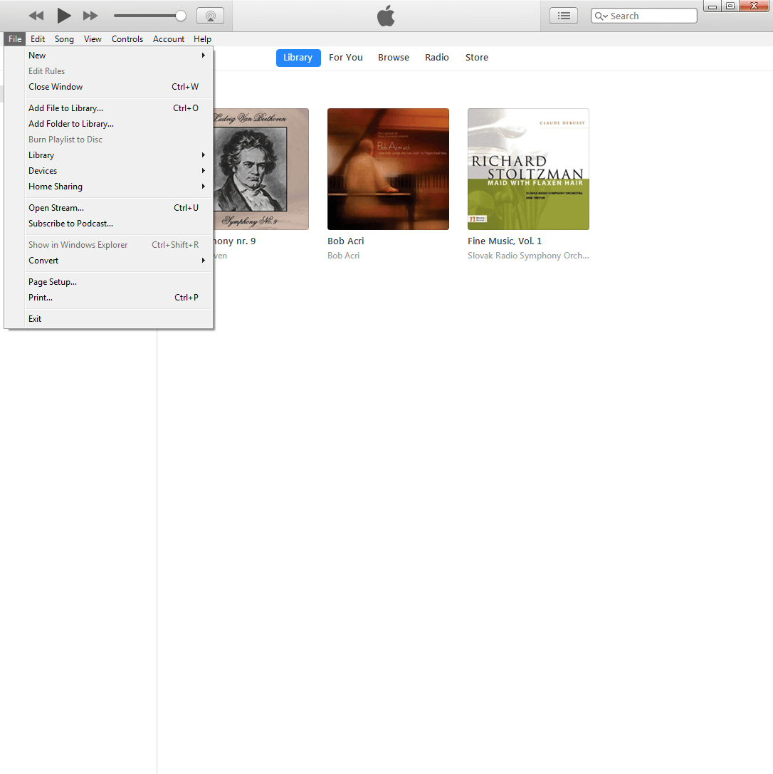 Click Add File to Library... to add one file at a time.