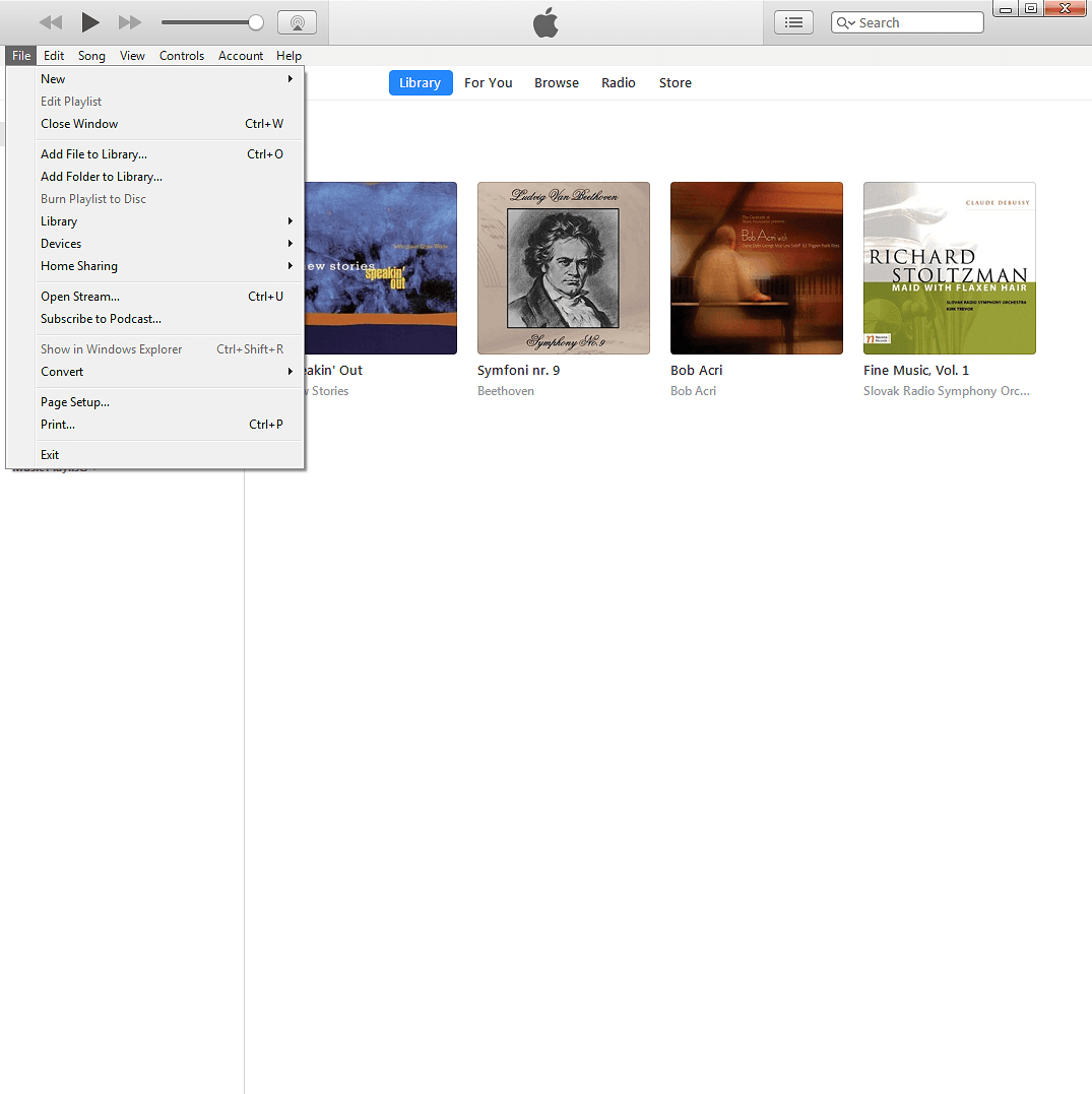 Click Add File to Library... to add one file at a time.