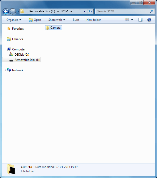 Go to the required folder in your phone's file system.