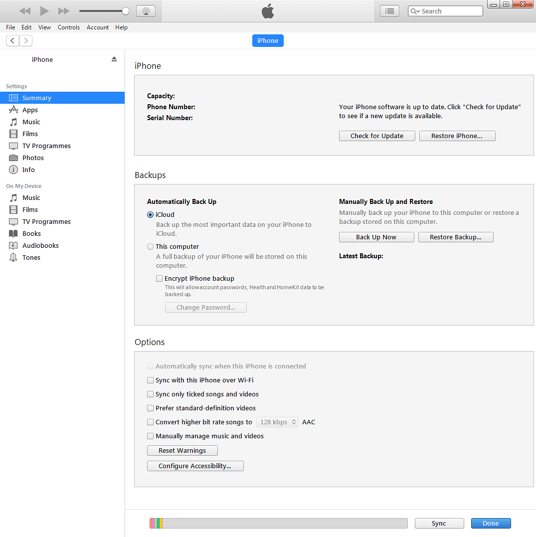 Click the required category, and follow the instructions on the screen to select the required settings.