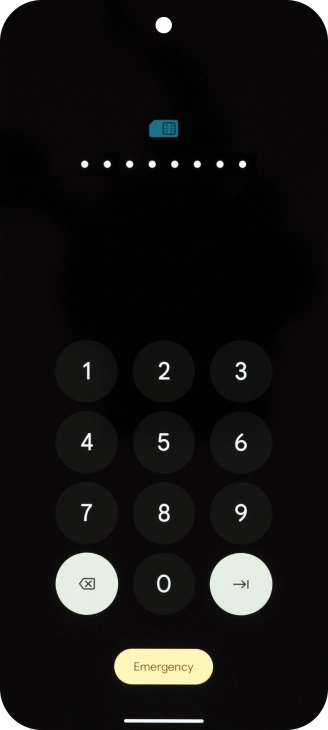Key in the PUK and press arrow right.