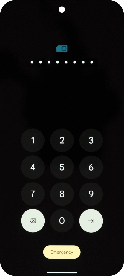 Key in the PUK and press arrow right.