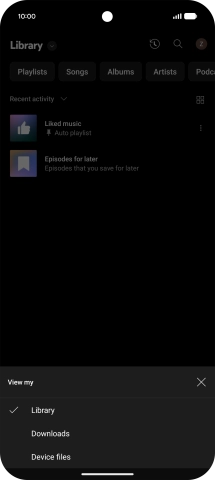 Press the required category and go to the required audio file.