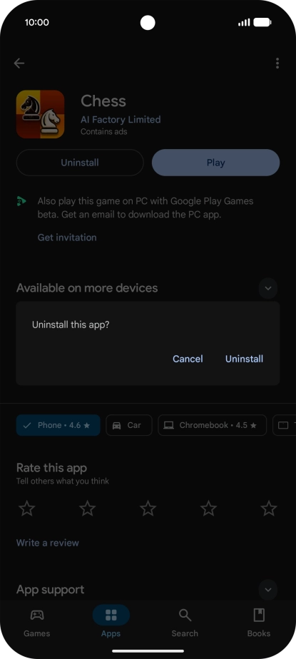 Press Uninstall.