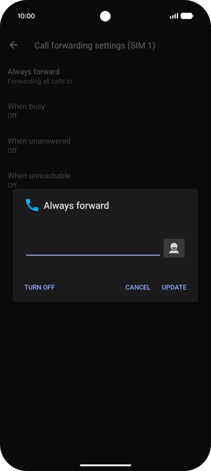 Press TURN OFF.