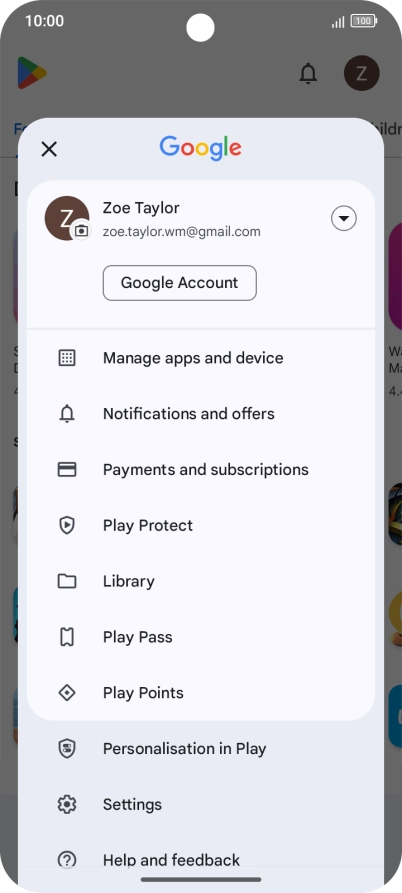 Press Manage apps and device.
