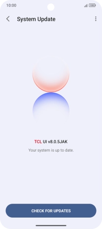 Press CHECK FOR UPDATES. If a new software version is available, it's displayed. Follow the instructions on the screen to update the phone software.