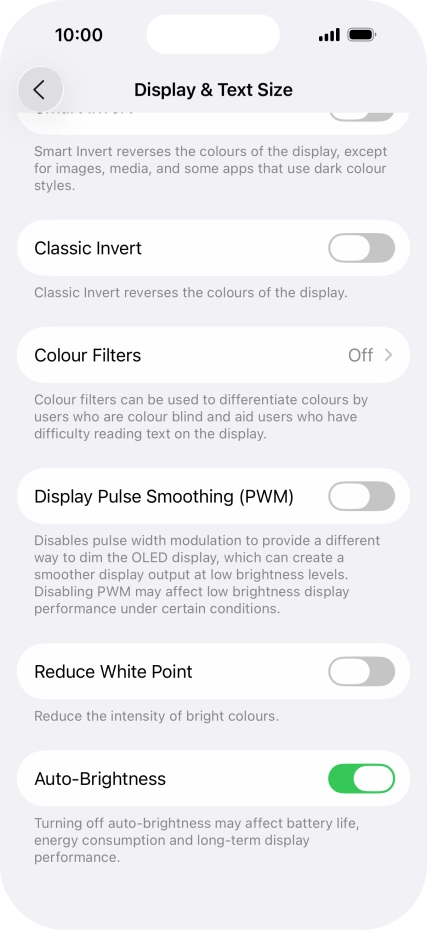 Press the indicator next to 