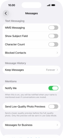 Press the indicator next to 