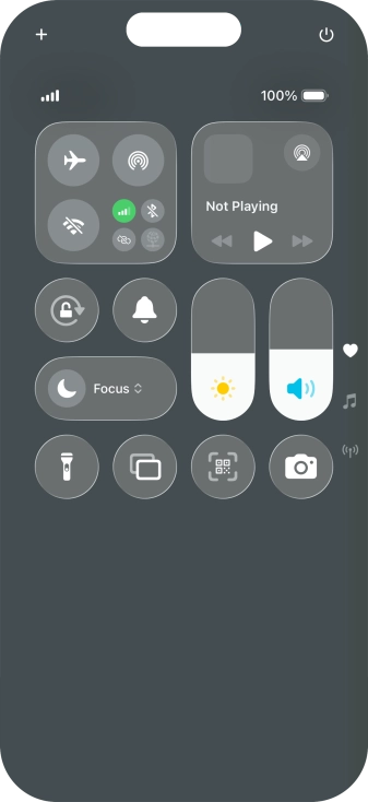 Press the flight mode icon to turn the function on or off.