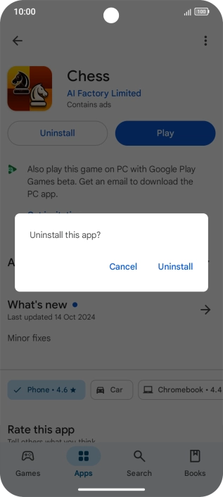 Press Uninstall.
