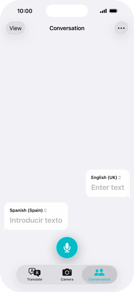 Press the microphone icon and say the required word or sentence.