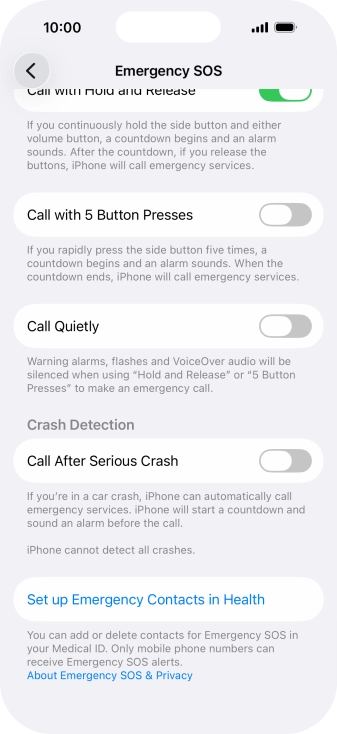 Press the indicator next to 