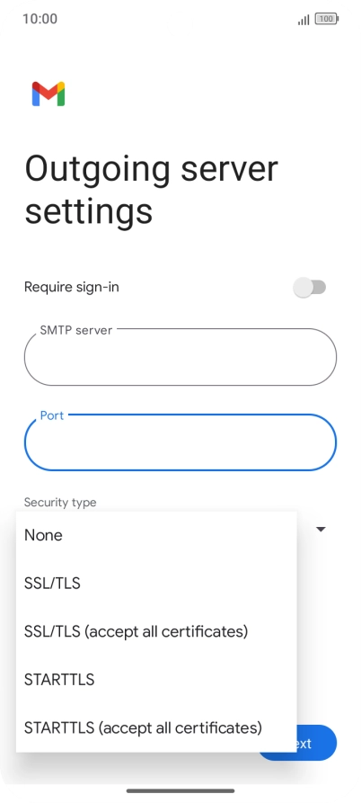 Press SSL/TLS.