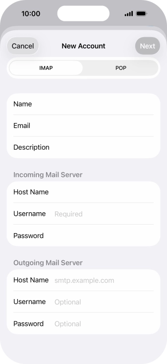 Press IMAP.
