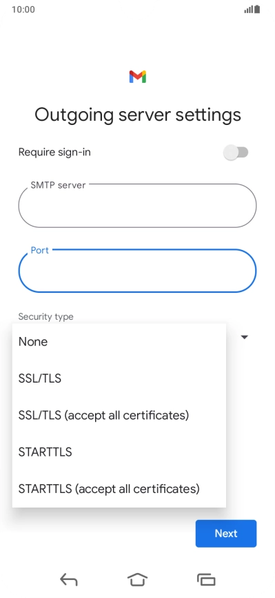 Press SSL/TLS.