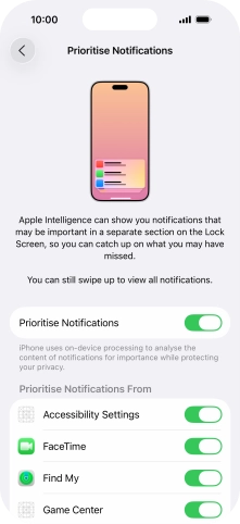 Press the indicator next to 