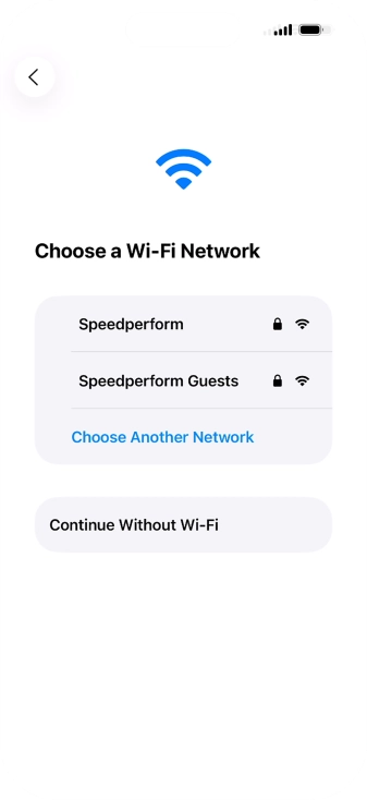 Press the required Wi-Fi network.