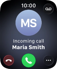 Press the Digital Crown when you get a call.