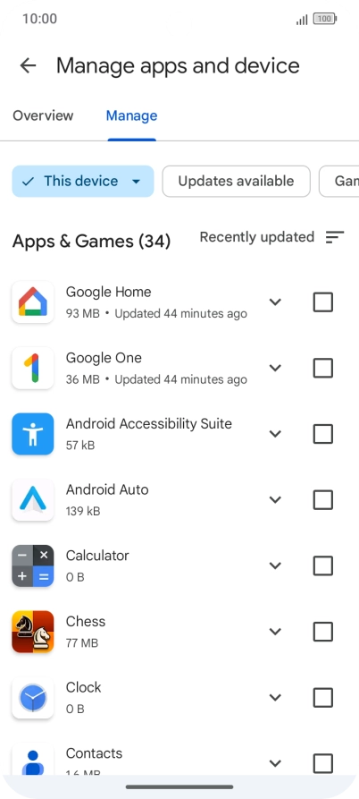 Press the required app.
