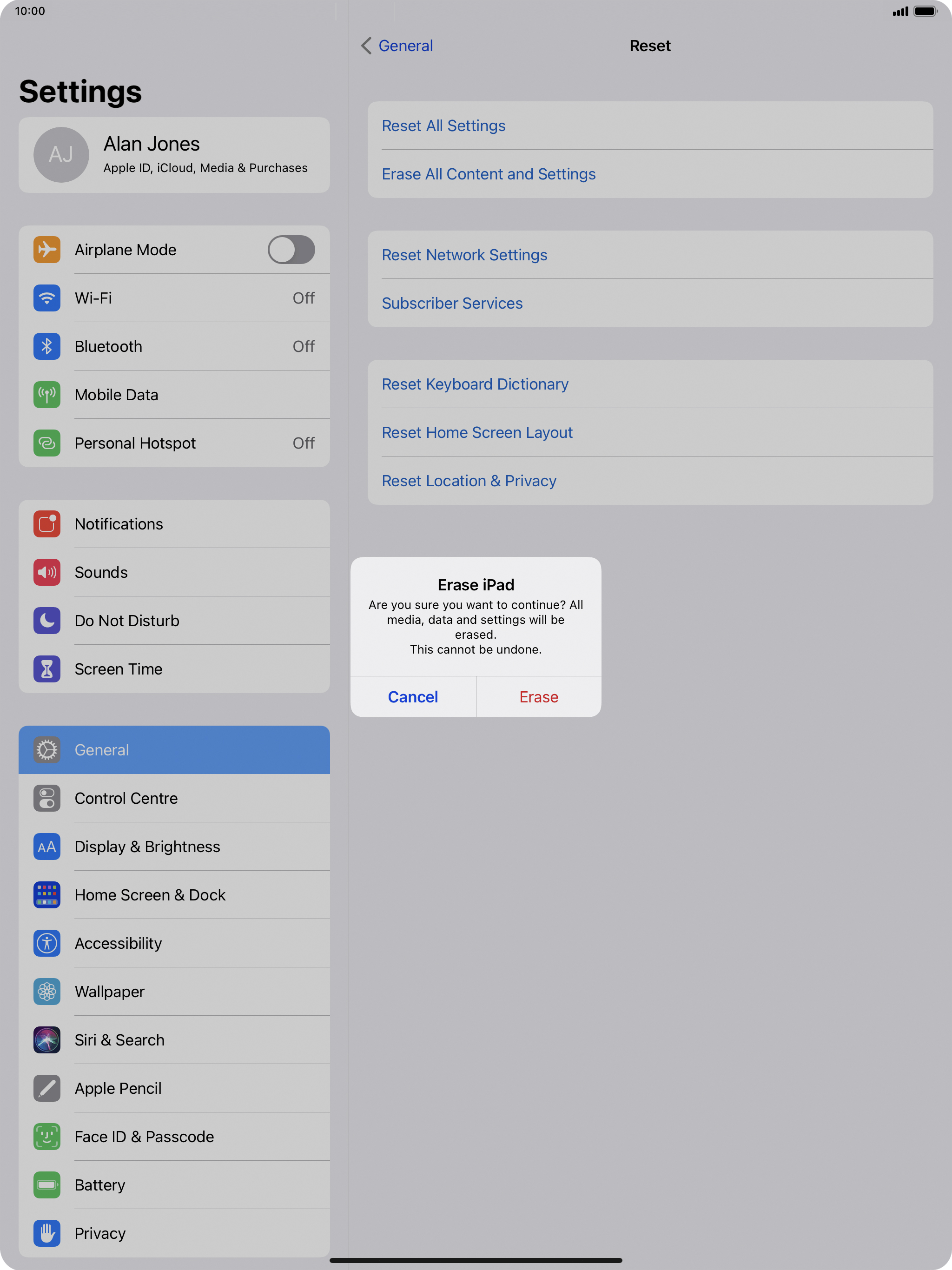 hard reset ipad 8