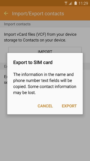 Press EXPORT.