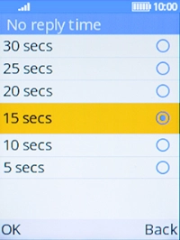 If you divert missed calls, you need to select a delay for the divert. Select the required delay.