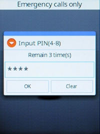 If you're asked to key in your PIN, do so and press the Left selection key.