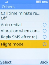 Select Flight mode to turn flight mode on or off.