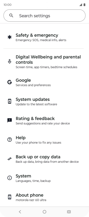 Press About phone.