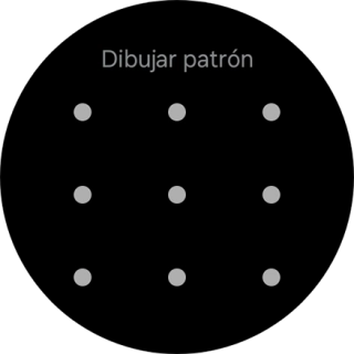 Arrastra el dedo sobre la pantalla para unir por lo menos cuatro puntos y sigue las indicaciones de la pantalla para crear un patrón como código de seguridad.