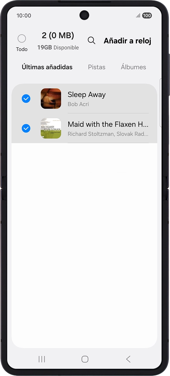 En el teléfono: Pulsa Añadir a reloj.