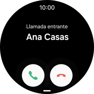 Pulsa el icono de responder llamadas y desliza el dedo hacia arriba para contestar la llamada.