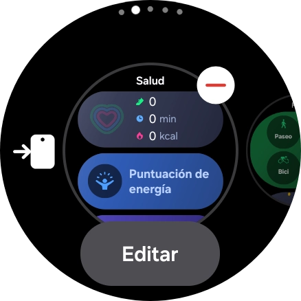 Pulsa el icono de eliminar widgets.