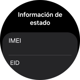 Bajo EID aparece el número EID del smartwatch.