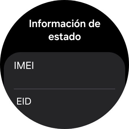 Bajo EID aparece el número EID del smartwatch.