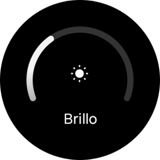 Desliza el dedo por el círculo para seleccionar el brillo deseado.