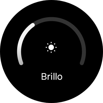 Desliza el dedo por el círculo para seleccionar el brillo deseado.