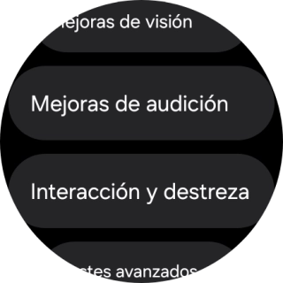 Pulsa Mejoras de audición y sigue las indicaciones de la pantalla para seleccionar los ajustes deseados.