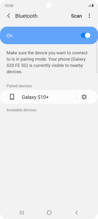 Guide For The Samsung Galaxy S Fe 5g Pair A Bluetooth Device With Your Phone Vodafone Australia Guide For The Samsung Galaxy S Fe 5g Pair A Bluetooth Device With Your Phone Vodafone Australia