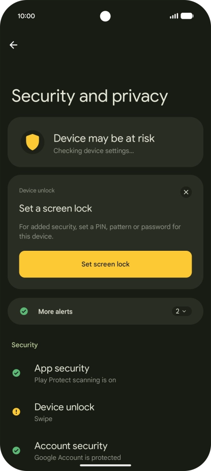 Press Device unlock.