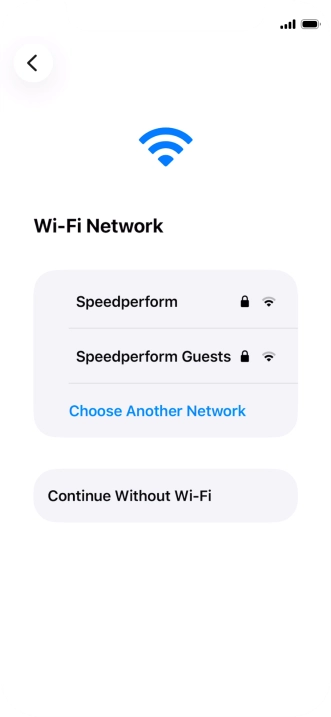 Press the required Wi-Fi network.