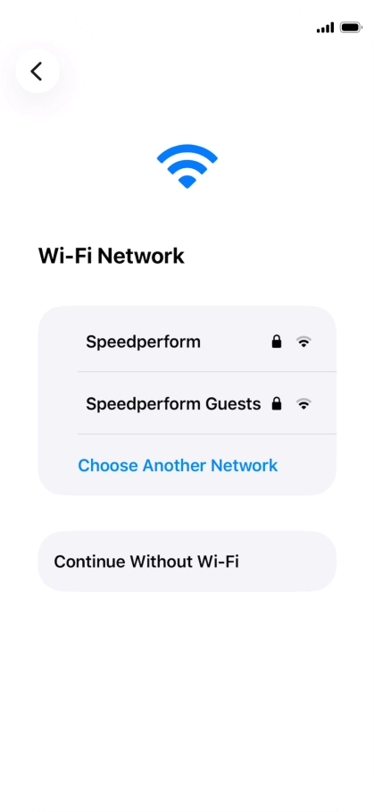 Press the required Wi-Fi network.