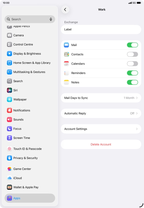 Press Delete Account.