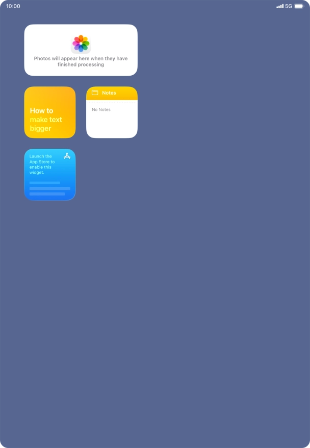 Press and hold the required widget until a pop-up menu is displayed.
