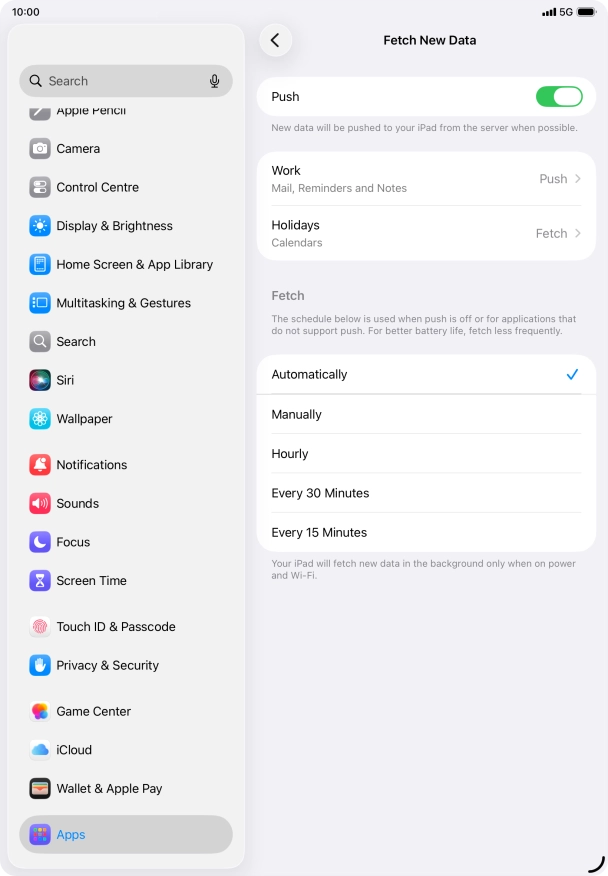 Press the indicator next to 
